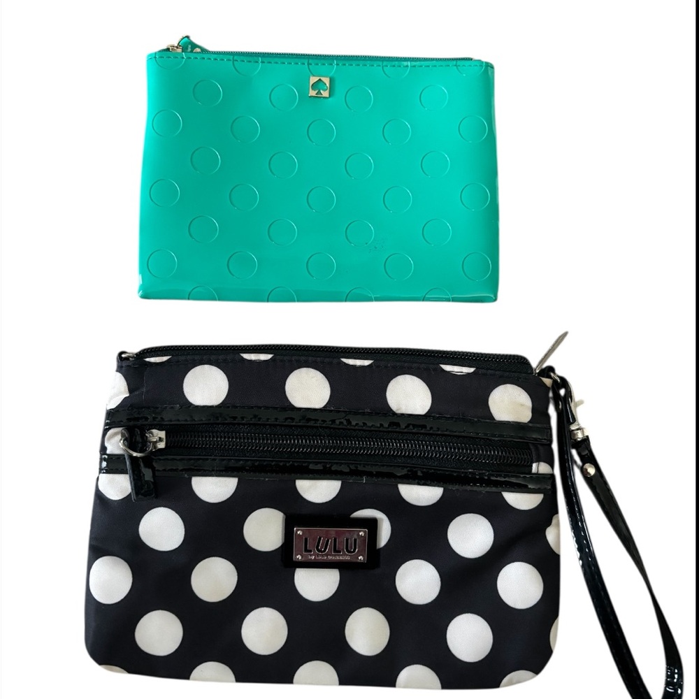 Lulu Polka Dot Wristlet and Kate Spade Cosmetic Bag Wristlet